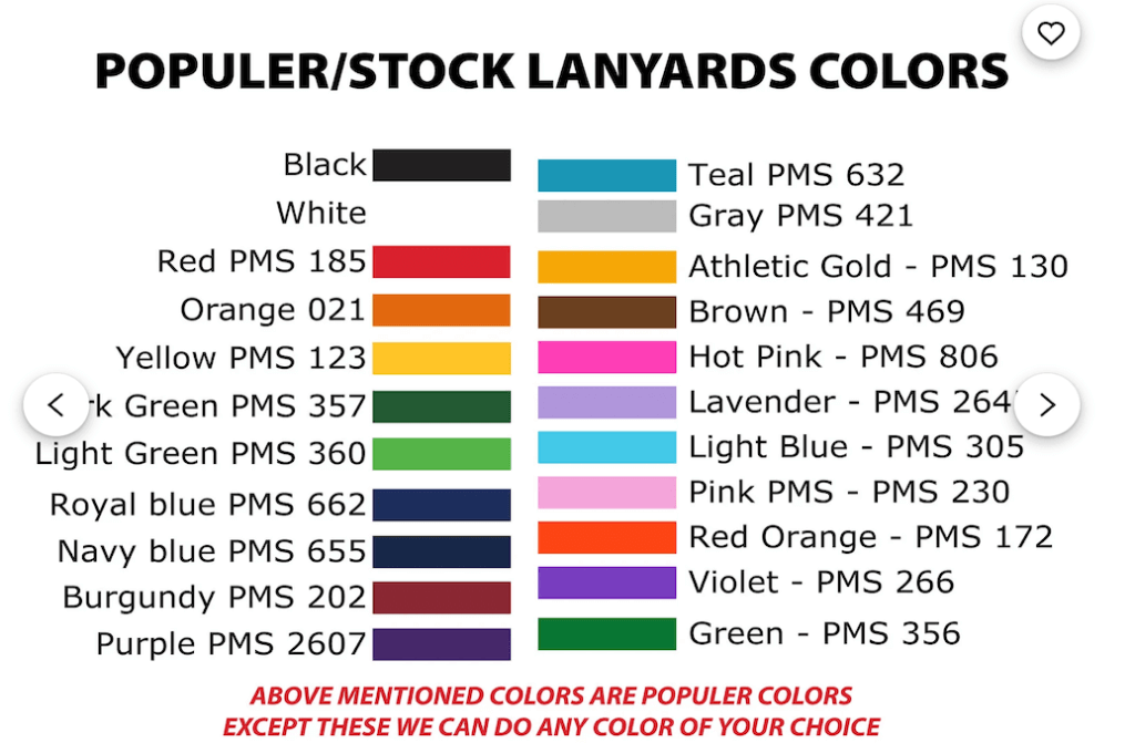 Lanyard Colur Guide_Lanyard Printing Abuja